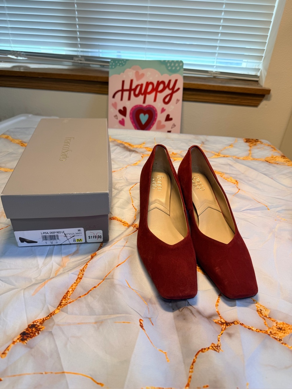 Franco Sarto Pisa Deep red heels size 8